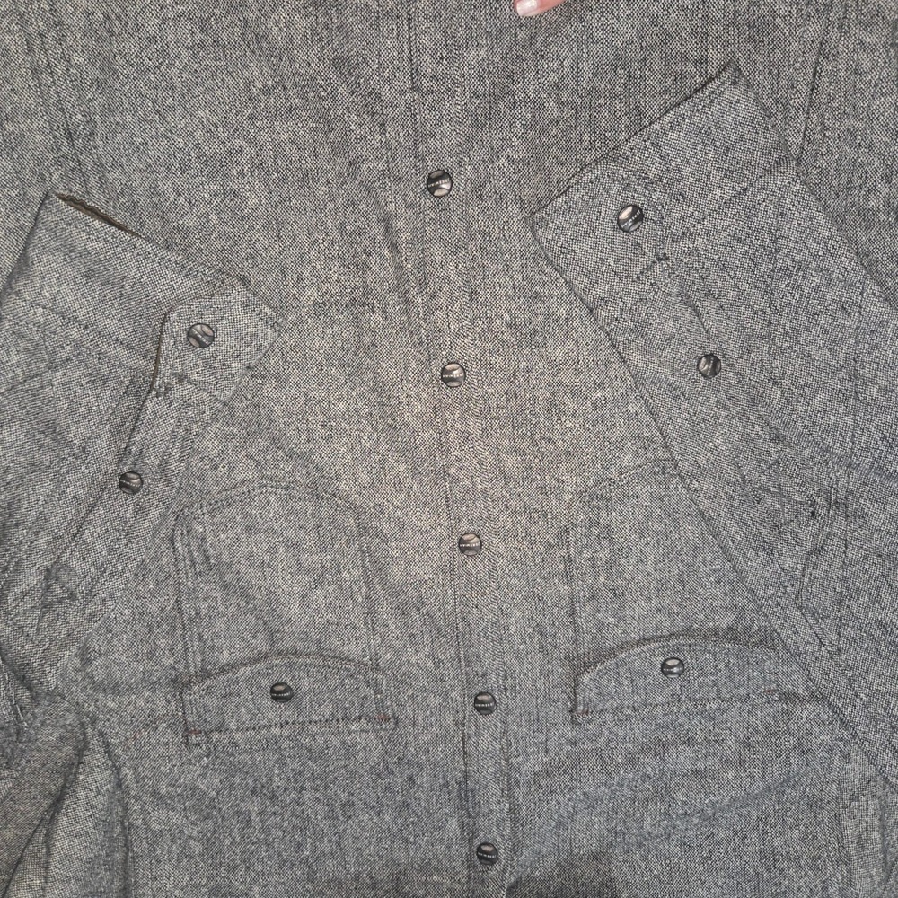 Jeremiah Mens Grey Herringbone Wool Blend Shirt Jacket Shacket Size M - Picture 8 of 11